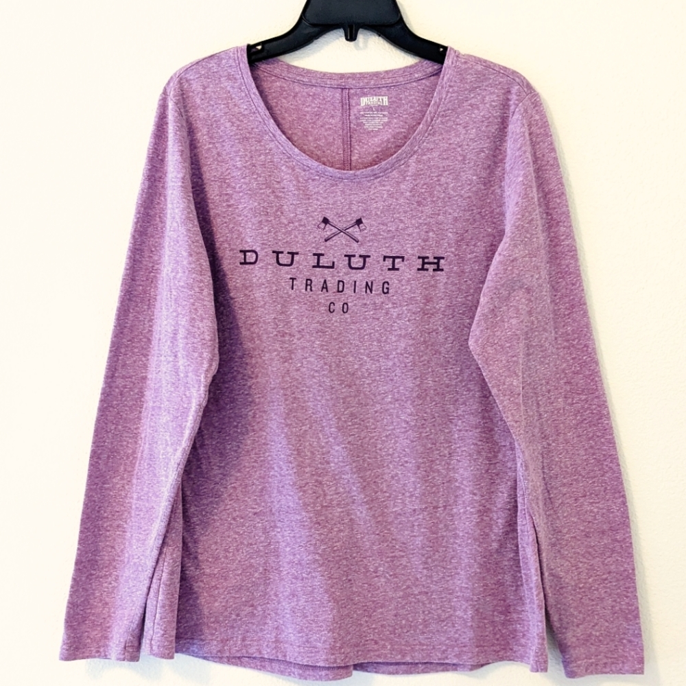 Duluth Trading Co. Heathered Lavender Long Sleeve T-shirt